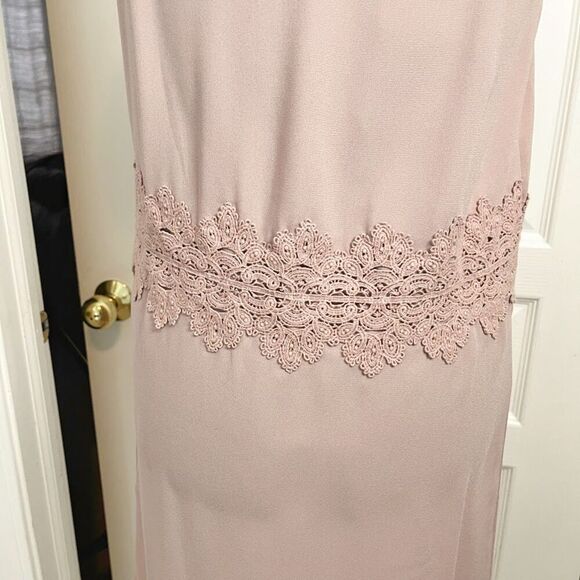 Leith Lace Crochet Sleeveless Slip Lightweight Unlined Knee Length Shift Dress - Picture 6 of 11